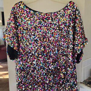 Vine and Love Multi-Color Sequin Blouse * SPARKLES *